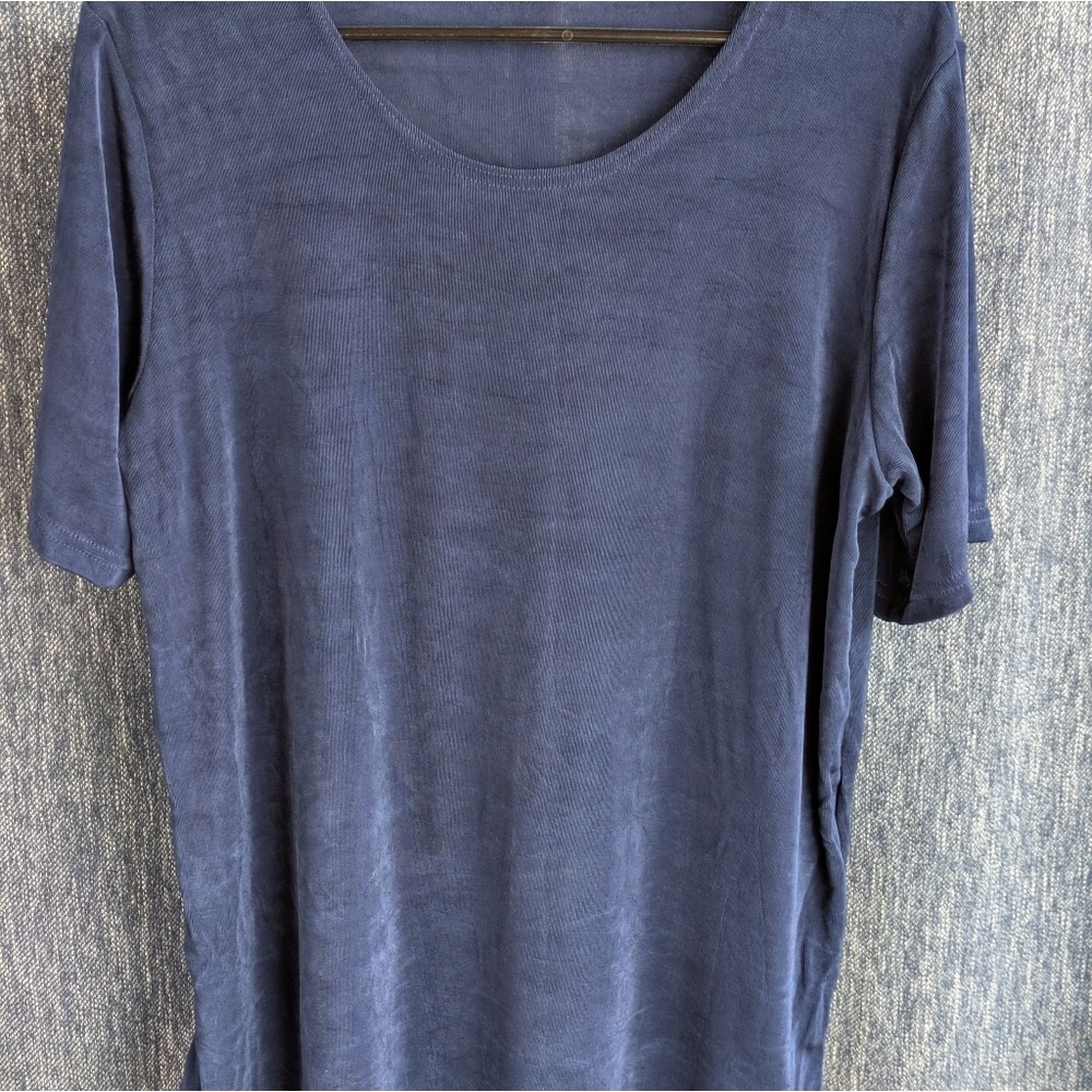 Lounge Set Blue Top and Pants Two Piece Knit Comfort Relaxed Fit, Medium - Picture 10 of 11